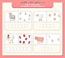 Arrange the letters in order with pictures vector