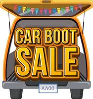 Car boot sale typography design vector