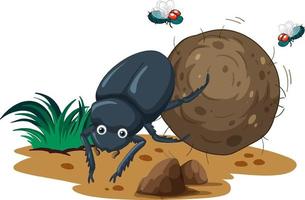 A dung beetle cartoon character vector