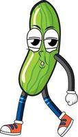 Cucumber with arms and legs vector