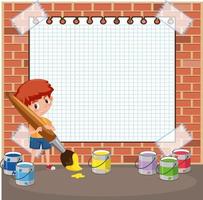 Empty board template with children cartoon character vector