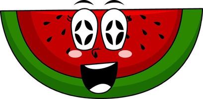 Watermelon with happy face vector