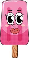 Pink popsicle with happy face vector