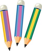 Set of pencils with different color sticks vector