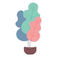 Colorful houseplant semi flat color vector object. Full sized item on white. Unusual plant for living room decoration simple cartoon style illustration for web graphic design and animation