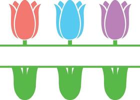 tulipanes nombre dividido vector