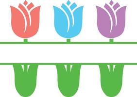 Tulips Flower Split Name vector