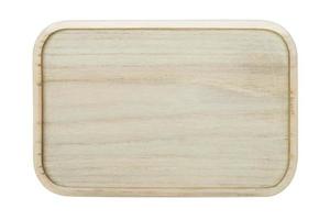 wood plate top view isolated on white background. photo