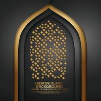 Luxurious Islamic art for greeting card with realistic door mosque texture with ornamental of mosaic. Vector illustrator