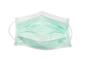 Standard 3-ply face mask with ear strap isolated on a white background, covid-19 virus prevention concept photo