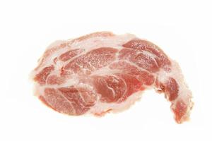 Raw juicy pork Isolated on a white background. photo