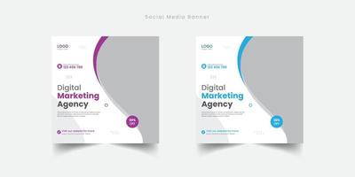 Digital business marketing social media banner template design Free Vector