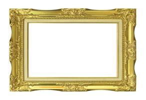 Gold frame isolated on white background. photo