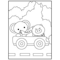 Cute Animals Coloring pages for kids vector