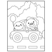 Cute Animals Coloring pages for kids vector