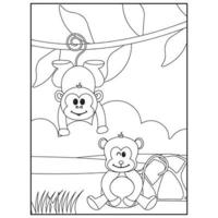 Cute Animals Coloring pages for kids vector