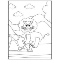 Bonitos dibujos de animales para colorear para niños. vector