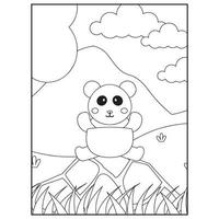 Cute Animals Coloring pages for kids vector