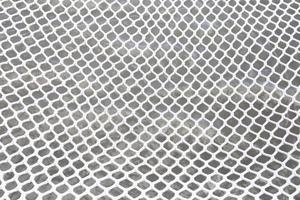 White rope netting on a white background.