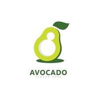 Avocado logo simple shape with 8 number in the shape vector