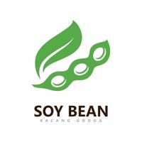 diseño de plantilla de vector de logotipo de soja. comida sana simple ilustración vectorial