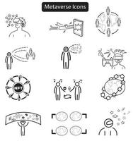 un conjunto de iconos de metaverso vector