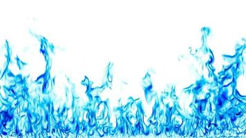 Blue flame on a white background. photo