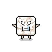 wrathful expression of the ceramic tile mascot character vector