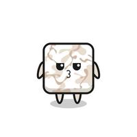 the bored expression of cute ceramic tile characters vector