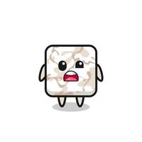 the shocked face of the cute ceramic tile mascot vector