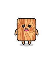 disappointed expression of the plank wood cartoon vector
