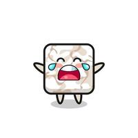 the illustration of crying ceramic tile cute baby vector