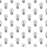 Seamless background with light bulbs with a heart vector