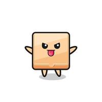 naughty pizza box character in mocking pose vector