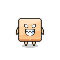 evil expression of the pizza box cute mascot character vector