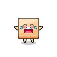 the illustration of crying pizza box cute baby vector