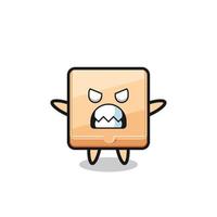 wrathful expression of the pizza box mascot character vector