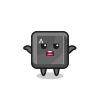 keyboard button mascot character saying I do not know vector