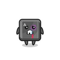 injured keyboard button character with a bruised face vector