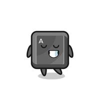 keyboard button cartoon illustration with a shy expression vector