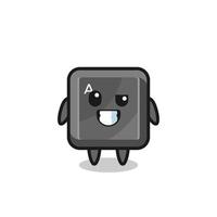 cute keyboard button mascot with an optimistic face vector