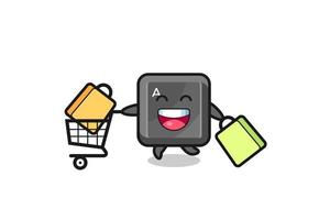 black Friday illustration with cute keyboard button mascot vector