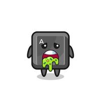 the cute keyboard button character with puke vector