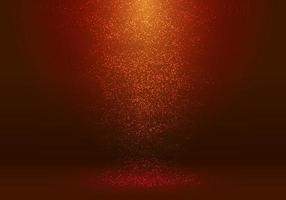 3D studio room lighting and dust on red background vector