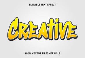 efecto de texto creativo sobre fondo de color amarillo y blanco. efectos de texto editables para plantillas. vector
