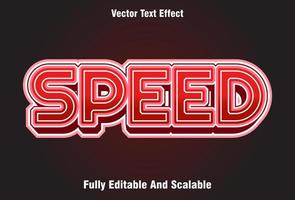 efecto de texto de velocidad editable en rojo. diseño para plantilla vector