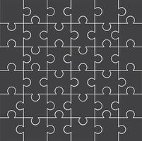 Puzzle jigsaw set of 6 vector design free editable
