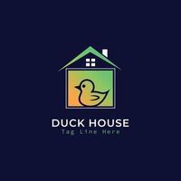 Creative Modern Minimal Duck House Logo Design. vector