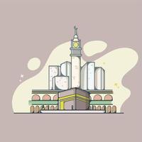 Flat Design Style Makkah Vector