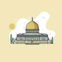 flat design style al aqsa vector